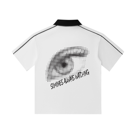 Contrast Collar Short-Sleeve Polo Shirt
