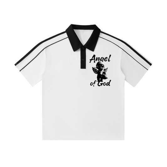 Contrast Collar Short-Sleeve Polo Shirt