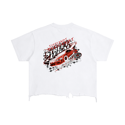 Vintage Wash Boxy Distressed Hem T-Shirt