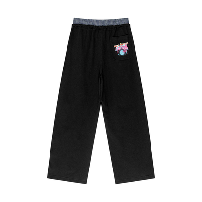Plaid Contrast Waist Pants