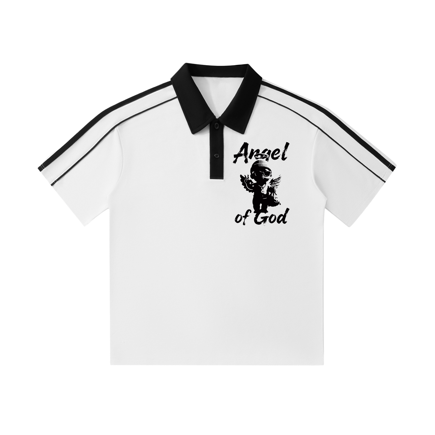 Contrast Collar Short-Sleeve Polo Shirt