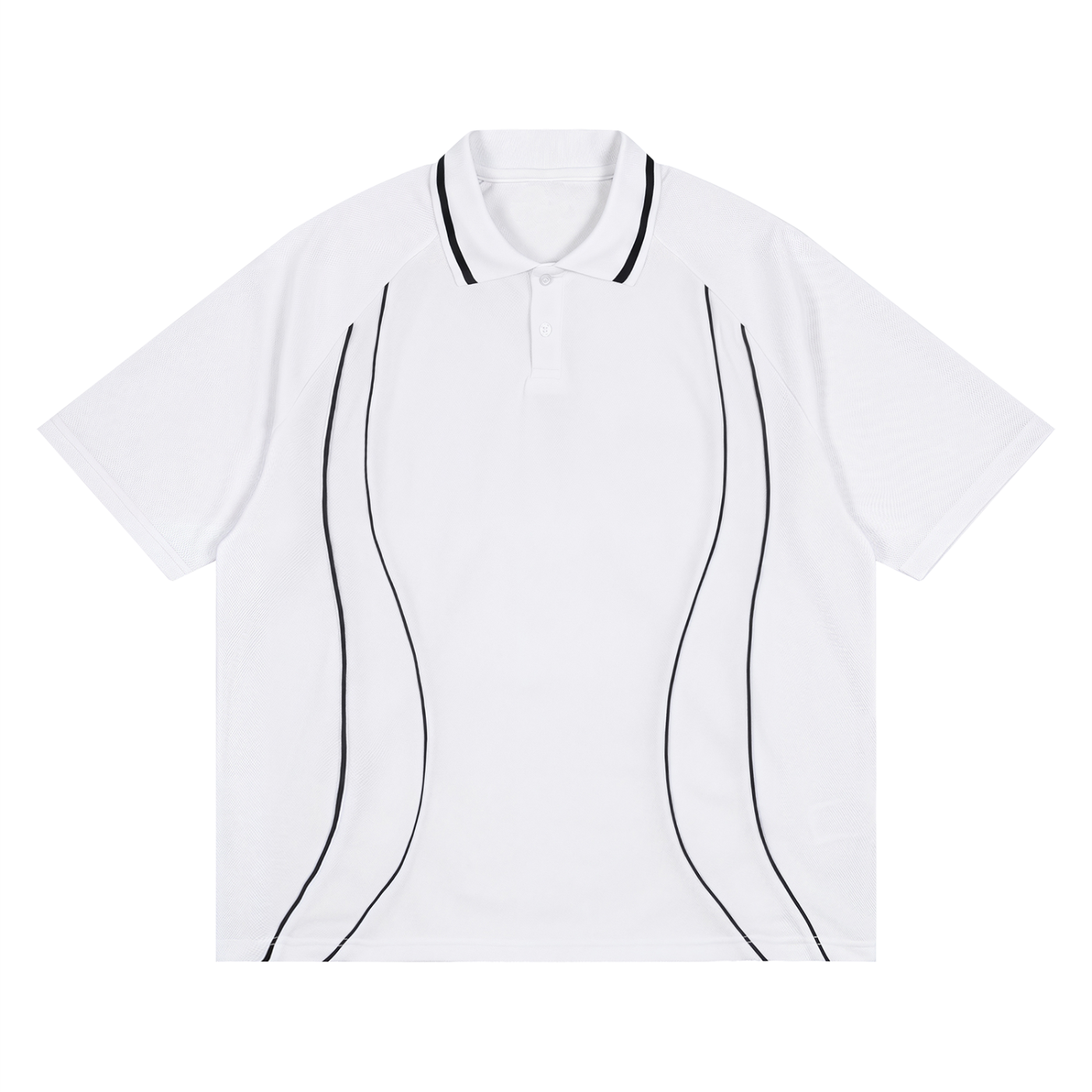 Unisex Raglan Piping Polo Shirt