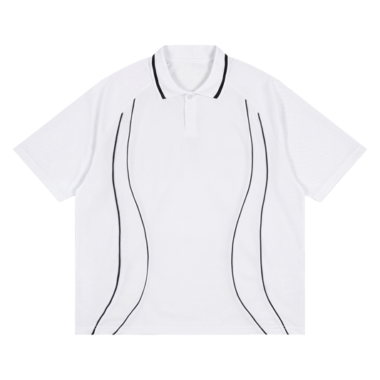 Unisex Raglan Piping Polo Shirt