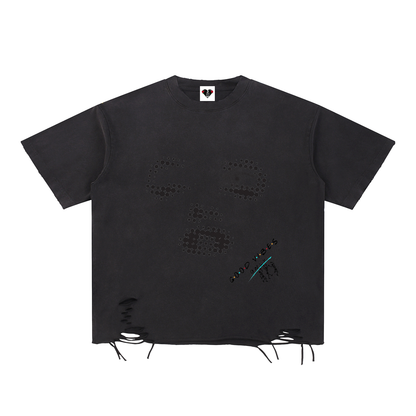 Snow Washed Raw-Hem T-Shirt