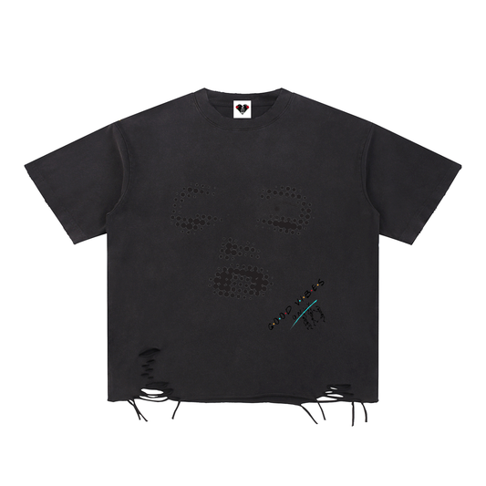 Snow Washed Raw-Hem T-Shirt