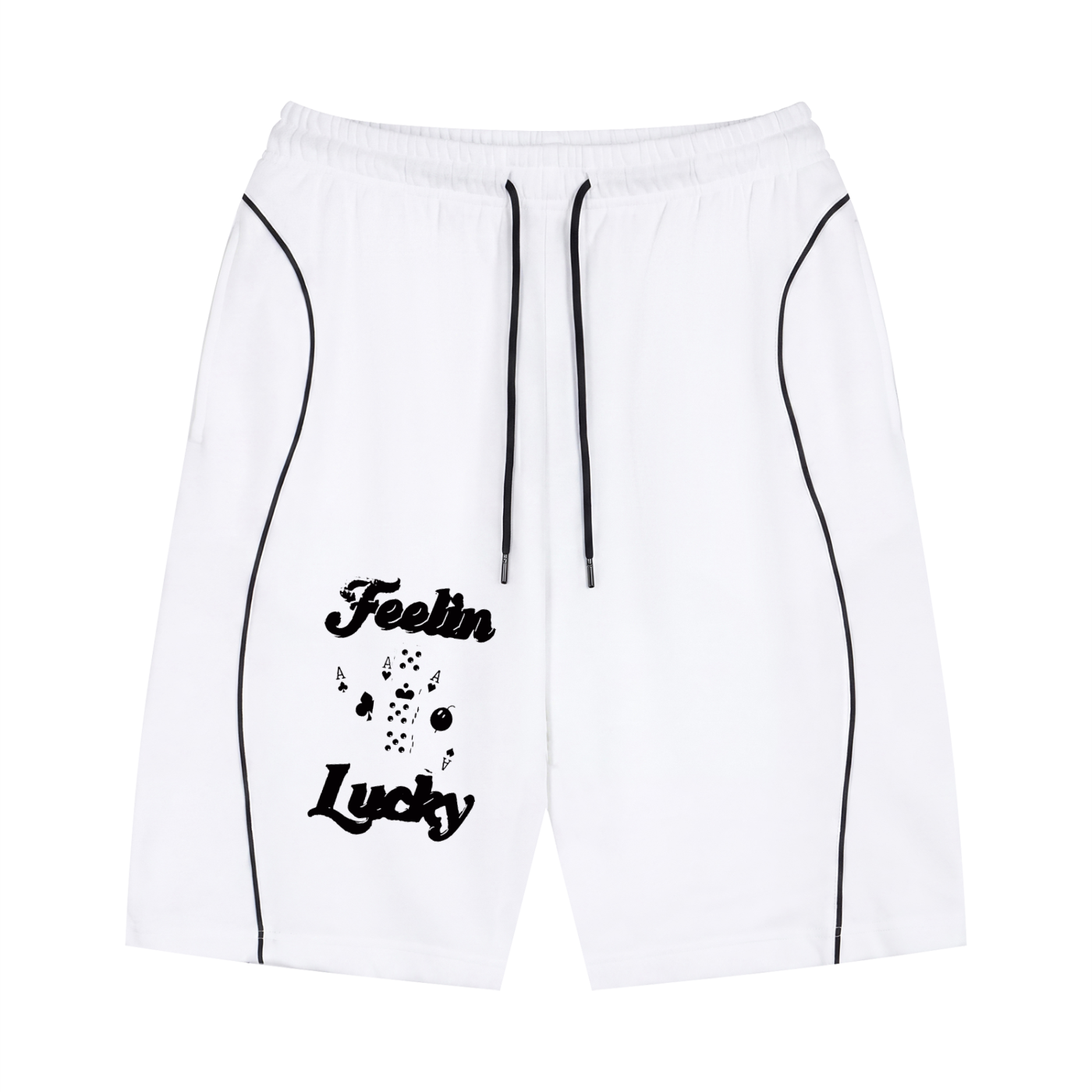 Unisex Piping Drawstring Shorts