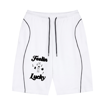 Unisex Piping Drawstring Shorts
