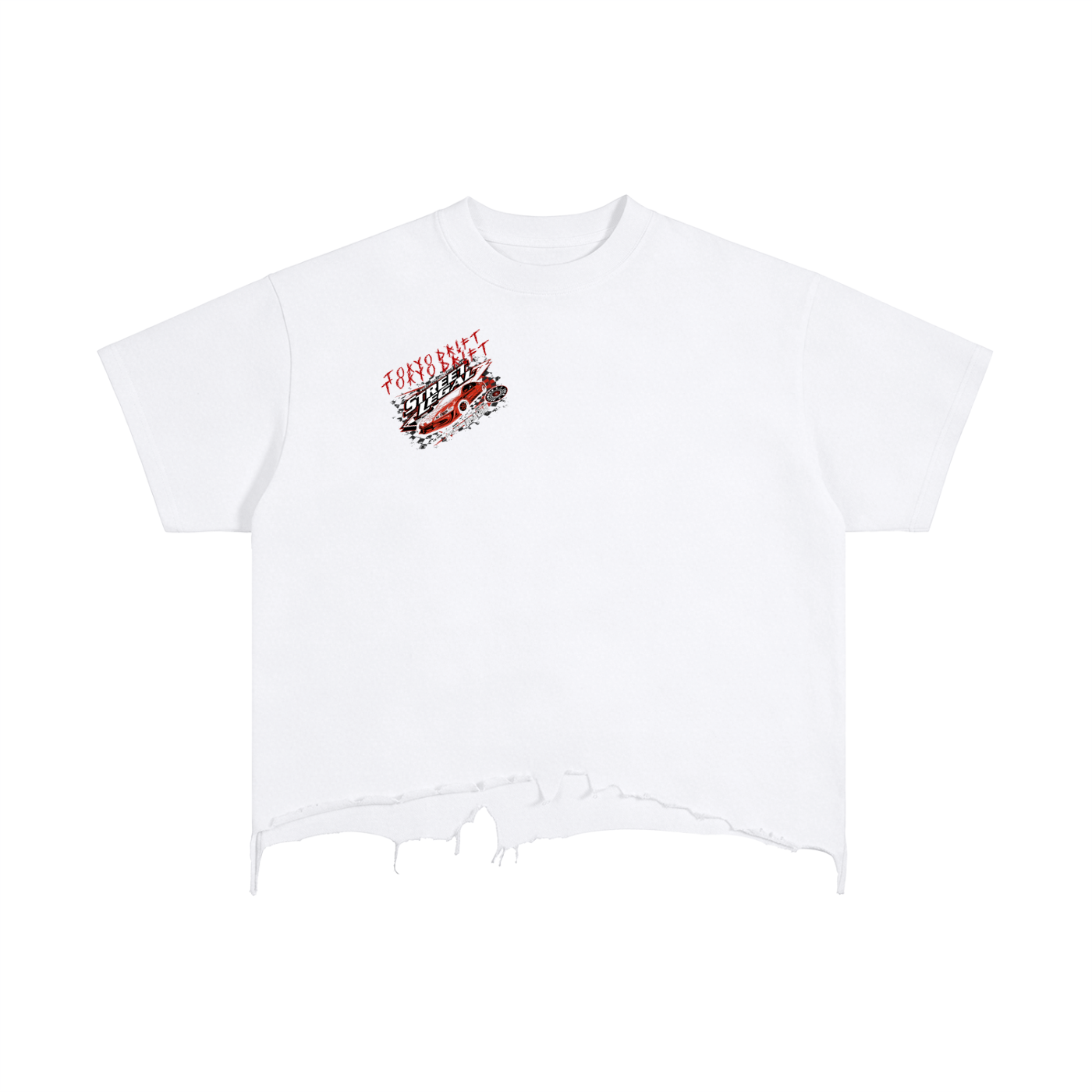 Vintage Wash Boxy Distressed Hem T-Shirt